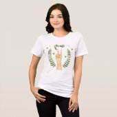 Peace Sign Hand mit Green Laurel Verlasst T - Shir Tri-Blend Shirt (Vorderseite voll)
