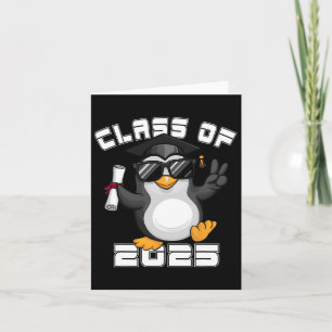 Peace Sign Hand Penguin Cl of 2025 Abschluss Karte