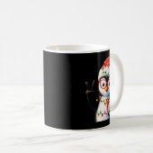Peace Sign Hand Penguin Santa Christmas Penguin Pa Kaffeetasse (VorderseiteRechts)