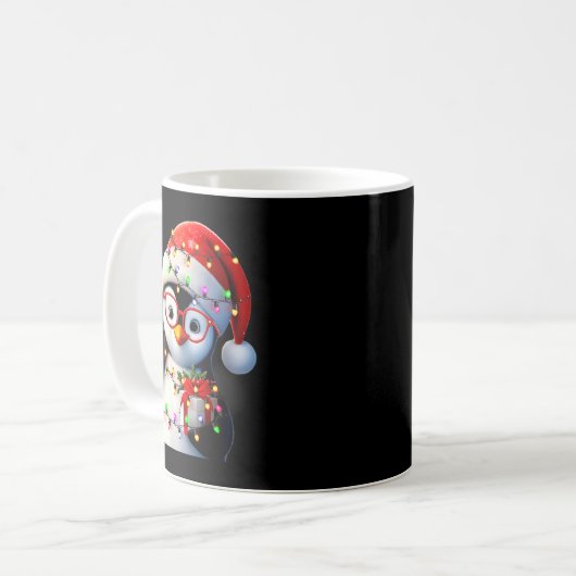 Peace Sign Hand Penguin Santa Christmas Penguin Pa Kaffeetasse (Vorderseite Links)