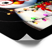 Peace Sign Hand Penguin Santa Christmas Penguin Pa Poster (Ecke)