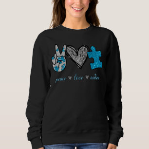 Peace Sign He Peace Liebe Puzzle Autismus Bewussts Sweatshirt