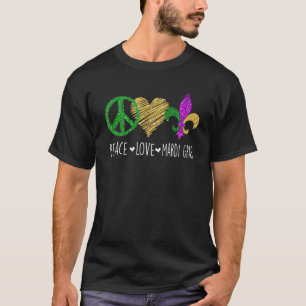 Peace Sign Heart Fleur De Lys Hippie Peace Liebe T-Shirt