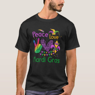 Peace Sign Heart Fleur De Lys Hippie Peace Liebe T-Shirt