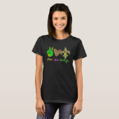 Peace Sign Heart Fleur De Lys Peace Love Mardi Gra T-Shirt (Vorne ganz)