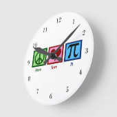 Peace Sign Heart Pi Symbol Runde Wanduhr (Winkel)