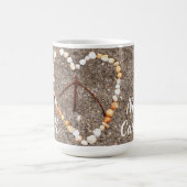 Peace Sign Heart Seashells OBX Beach NC Kaffeetasse (Mittel)