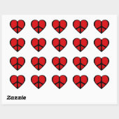 Peace Sign Heart Stickers (Blatt)