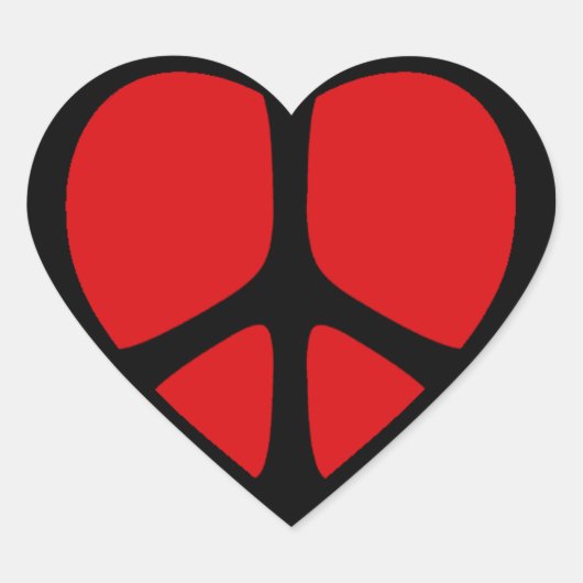 Peace Sign Heart Stickers (Vorderseite)
