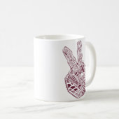 Peace Sign Henna Tattoo Coffee Mug Kaffeetasse (VorderseiteRechts)