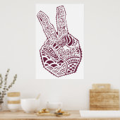 Peace Sign Henna That Hand Poster (Küche)