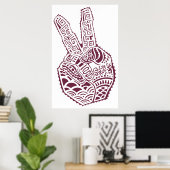 Peace Sign Henna That Hand Poster (Heimbüro)