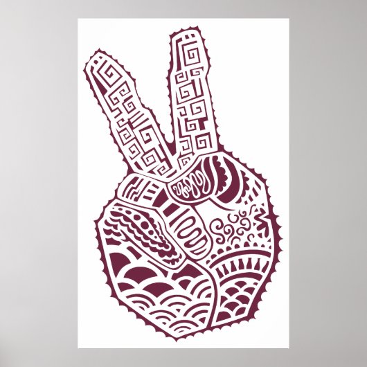 Peace Sign Henna That Hand Poster (Vorne)