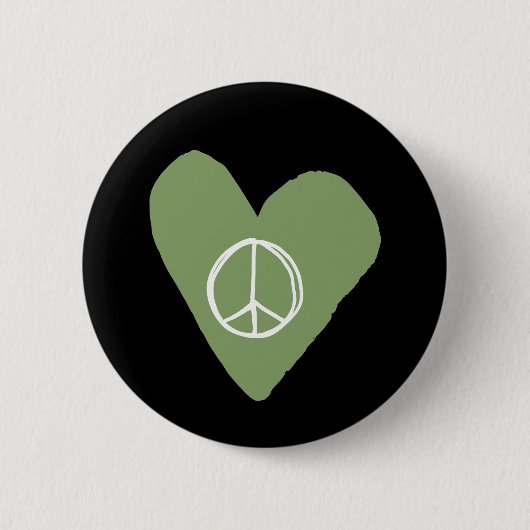 Peace Sign Herz Button (Vorderseite)