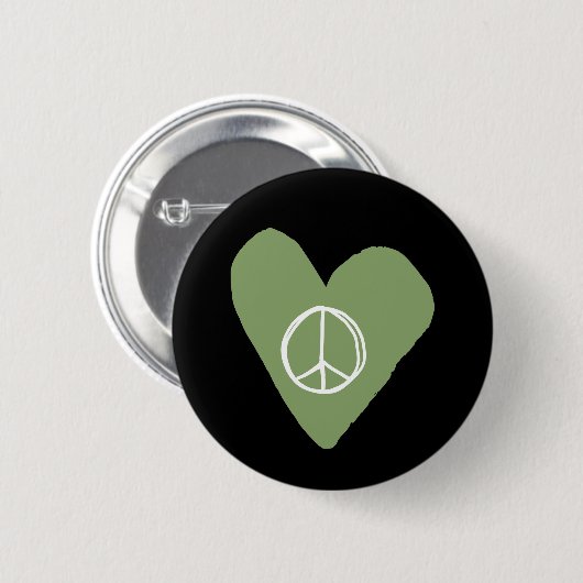 Peace Sign Herz Button (Vorne & Hinten)