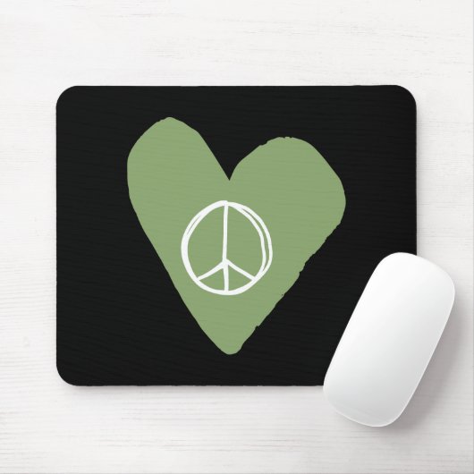 Peace Sign Herz Mousepad (Mit Mouse)
