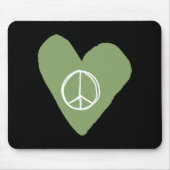 Peace Sign Herz Mousepad (Vorne)