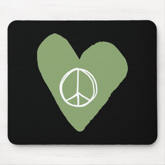 Peace Sign Herz Mousepad (Vorne)
