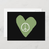 Peace Sign Herz Postkarte (Vorne/Hinten)