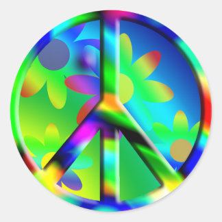 Peace Sign Hippie Blume Power Sticker