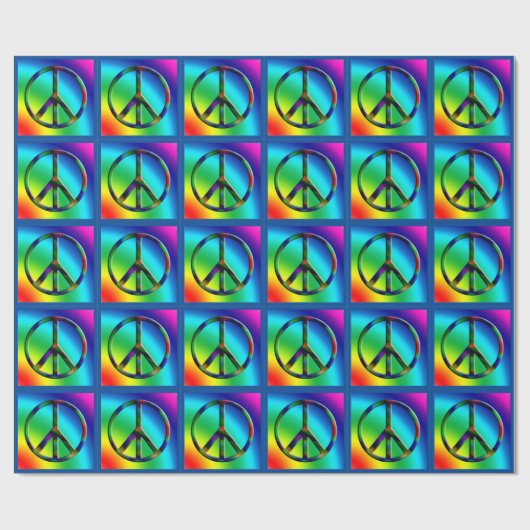 Peace Sign Hippie Gift Wrap Geschenkpapier (Flach)