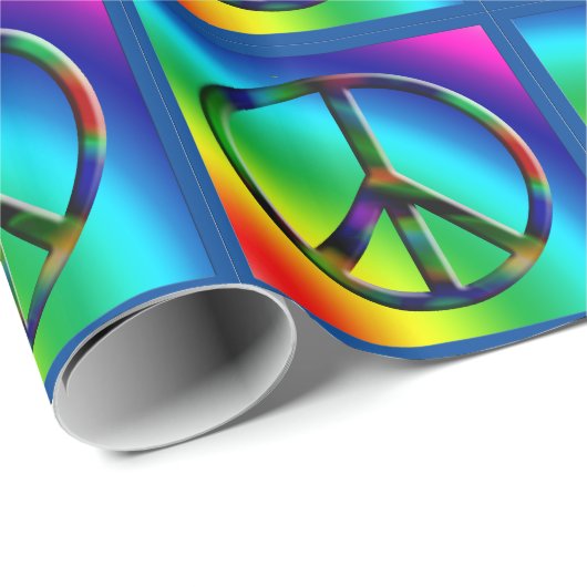 Peace Sign Hippie Gift Wrap Geschenkpapier (Rolleneckpunkt)