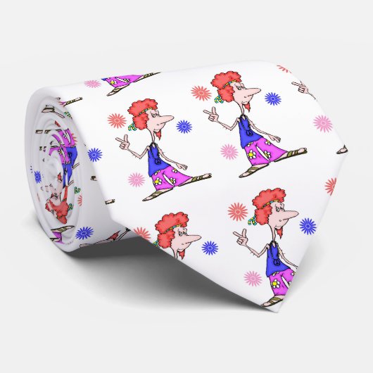 Peace Sign Hippie Krawatte (Gerollt)