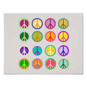 Peace Sign Hippie Popart, 70., 1970 Fotodruck