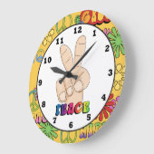 Peace Sign Hippie Wanduhr (Winkel)