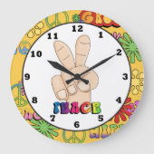 Peace Sign Hippie Wanduhr (Vorderseite)