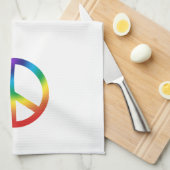 Peace Sign in Regenbogenfarben Küchentuch (Viertel Falte)