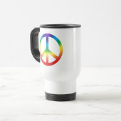 Peace Sign in Regenbogenfarben Reisebecher (Vorderseite Links)