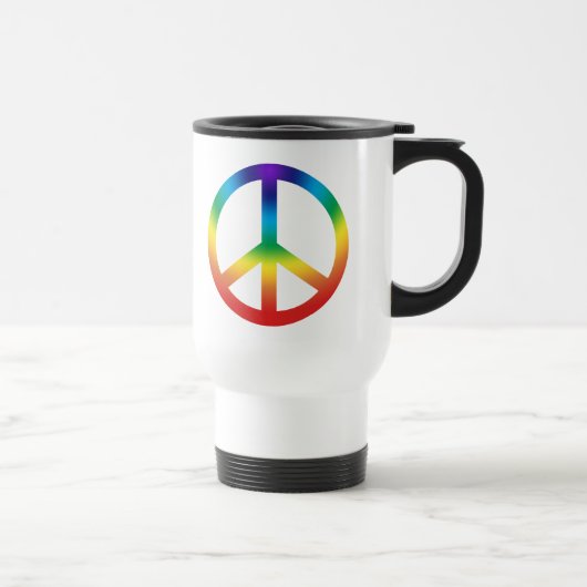 Peace Sign in Regenbogenfarben Reisebecher (Rechts)