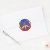 Peace Sign in Regenbogenfarben Runder Aufkleber (Umschlag)