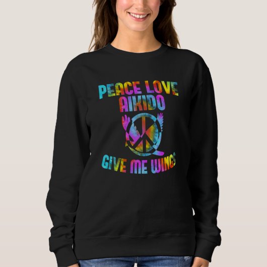 Peace Sign Japan Martial Peace Love Aikido Sweatshirt (Vorderseite)
