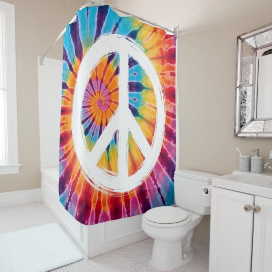 Peace Sign Krawatte-Dye Duschvorhang (Beispiel)