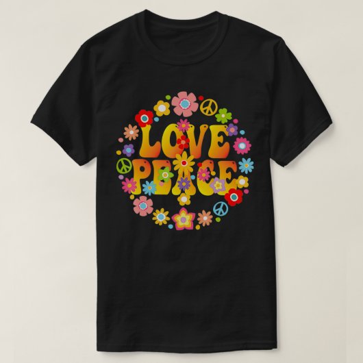 PEACE SIGN LIEBE 1960er Jahre Gefärbte Krawatte Gr T-Shirt (Design vorne)