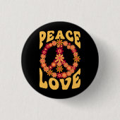 Peace Sign Liebe 60er 70er Costume Groovy Hippie i Button (Vorderseite)