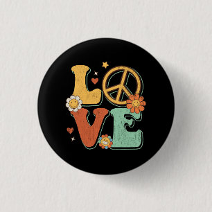 Peace Sign Liebe 60er 70er Costume Groovy Hippie i Button