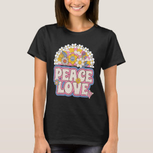 Peace Sign Liebe 60er 70er Costume Groovy Hippie i T-Shirt