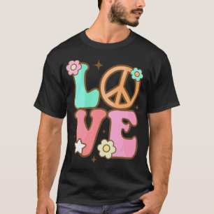 Peace Sign Liebe 60er 70er Costume Groovy Hippie i T-Shirt