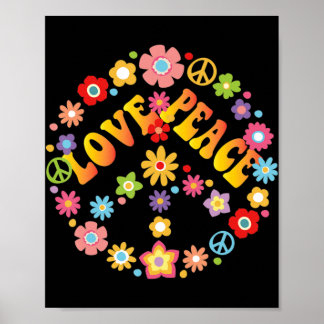 PEACE SIGN LIEBE 60er 70er Gefärbte Krawatte Hippi Poster