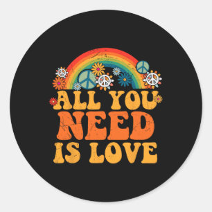 PEACE SIGN LIEBE 60er 70er Gefärbte Krawatte Hippi Runder Aufkleber