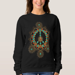 Peace Sign Liebe 60er 70er Gefärbte Krawatte Hippi Sweatshirt