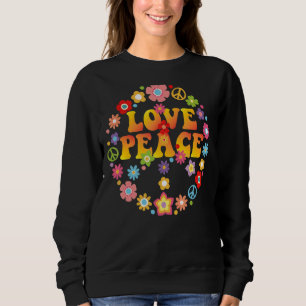 Peace Sign Liebe 60er 70er Gefärbte Krawatte Hippi Sweatshirt