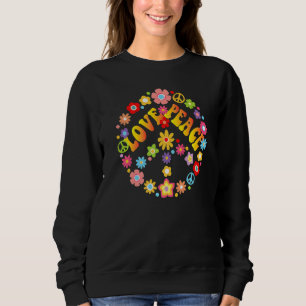 Peace Sign Liebe 60er 70er Gefärbte Krawatte Hippi Sweatshirt