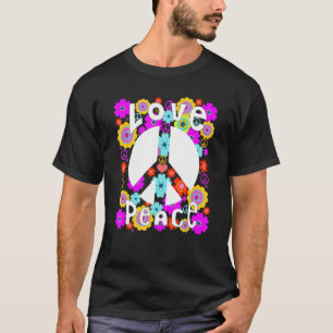 Peace Sign Liebe 60er 70er Gefärbte Krawatte Hippi T-Shirt