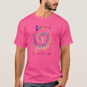 Peace Sign Liebe 60er 70er Gefärbte Krawatte Hippi T-Shirt