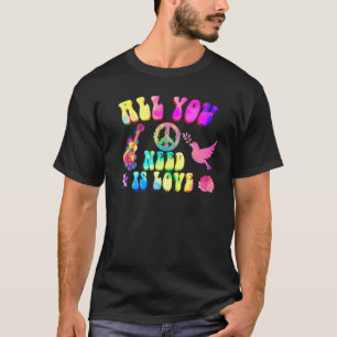 PEACE SIGN LIEBE 60er 70er Gefärbte Krawatte Hippi T-Shirt