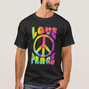 Peace Sign Liebe 60er 70er Gefärbte Krawatte Liebe T-Shirt